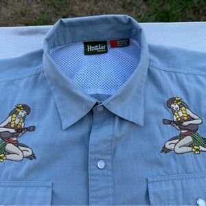 Howler Brothers bros hula girl gaucho shirt size Large